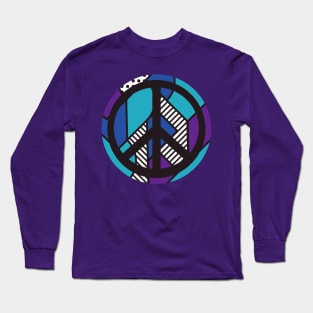 Abstract Peace Symbols Geometric Shapes Long Sleeve T-Shirt